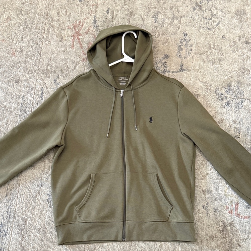 Polo by Ralph Lauren Men's Green Zip-Up Sweater